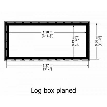 Shire Log Box 4' 3" x 2' Flat Log Store - Premium Pressure Treated Shiplap