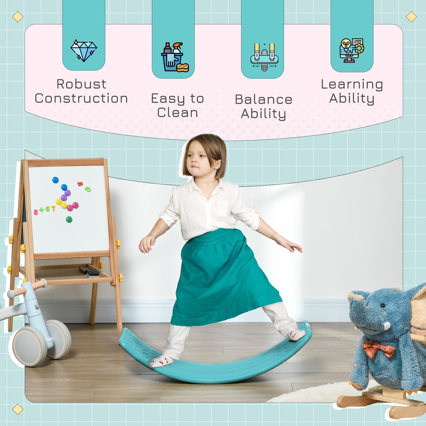 Wobble Balance Board 3 to 6 Years Blue by Zonekiz