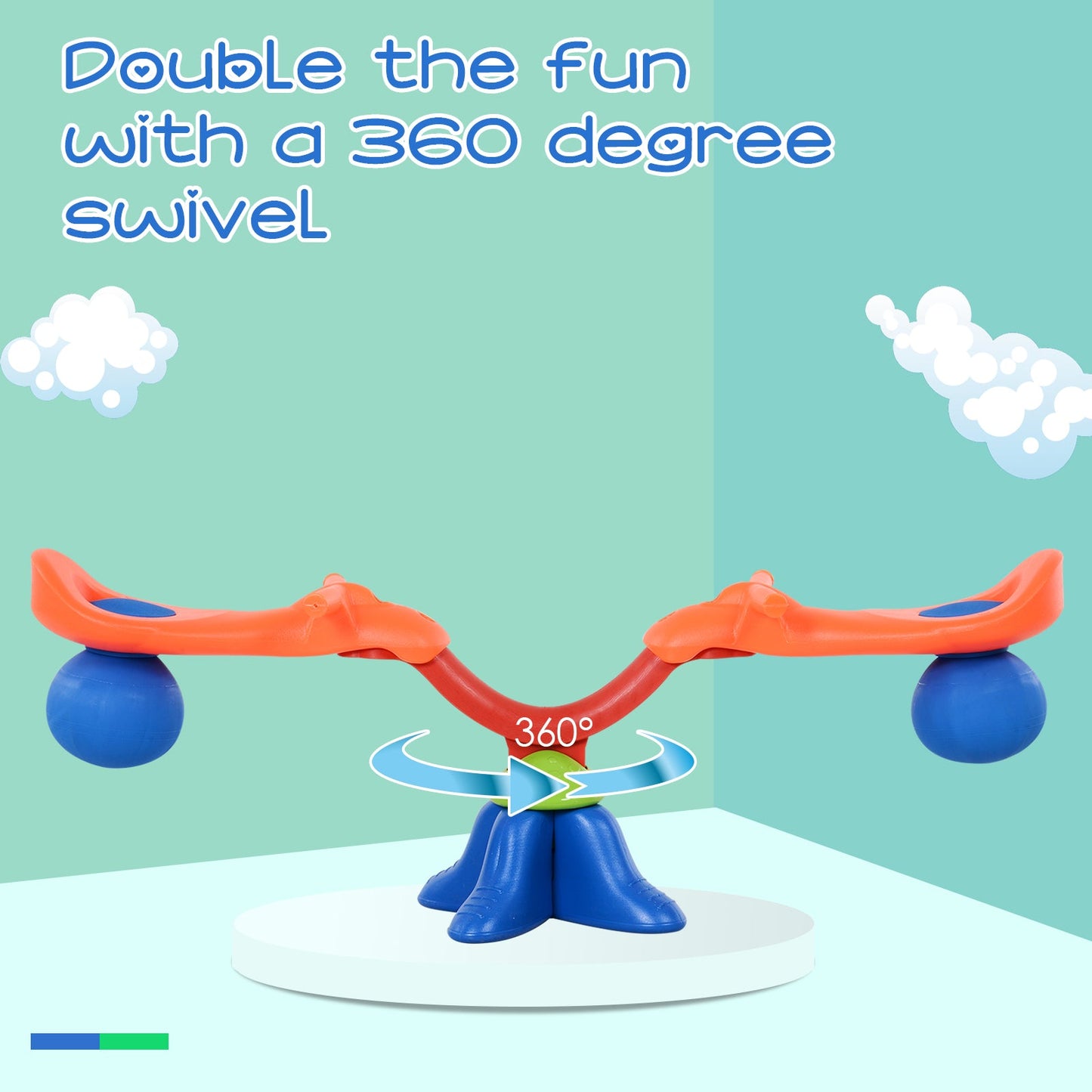 Kids PP 360 Rotation Spinning Seesaw Orange/Blue