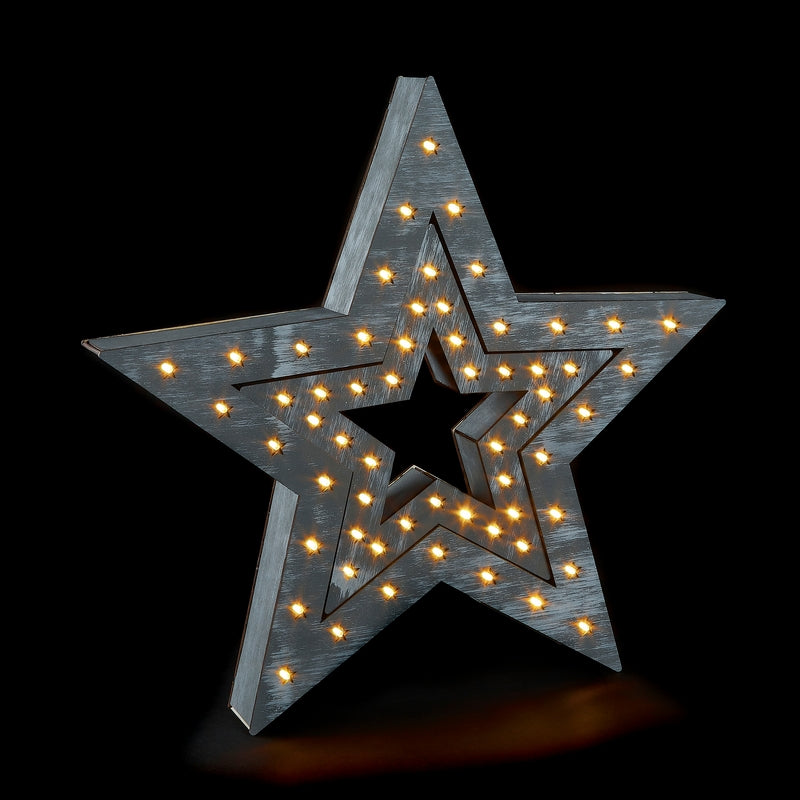 2 x Decoration Star Christmas Light Warm White Indoor 60 LED by Astralis