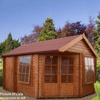 Shire Livia & Ropsley 15' 6" x 18' 8" Not Applicable Log Cabin - Premium 28mm Cladding Tongue & Groove