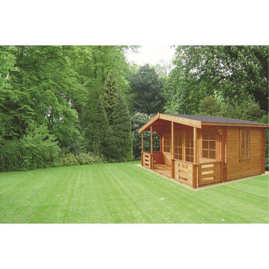 Shire Lydford 11' 9" x 13' 8" Apex Log Cabin - Premium 28mm Cladding Tongue & Groove