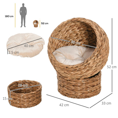 Woven 42 x 33cm Cat Bed Cyclindrical by Pawhut