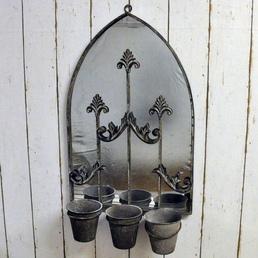 Mirror Planter Metal Black - 70cm