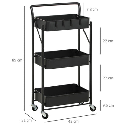 3 Tier Storage Trolley Cart