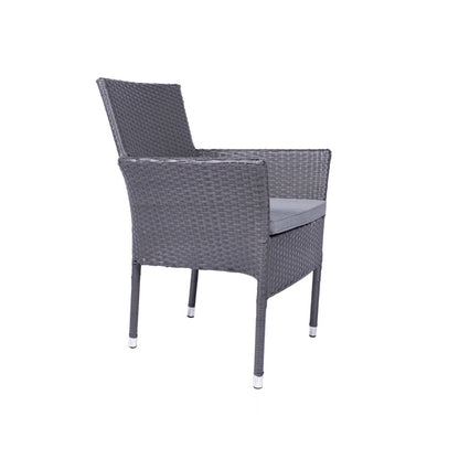 Malaga Rattan Garden Patio Dining Set by Royalcraft - 4 Seats Grey Cushions