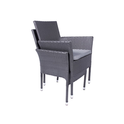 Malaga Rattan Garden Patio Dining Set by Royalcraft - 6 Seats Grey Cushions