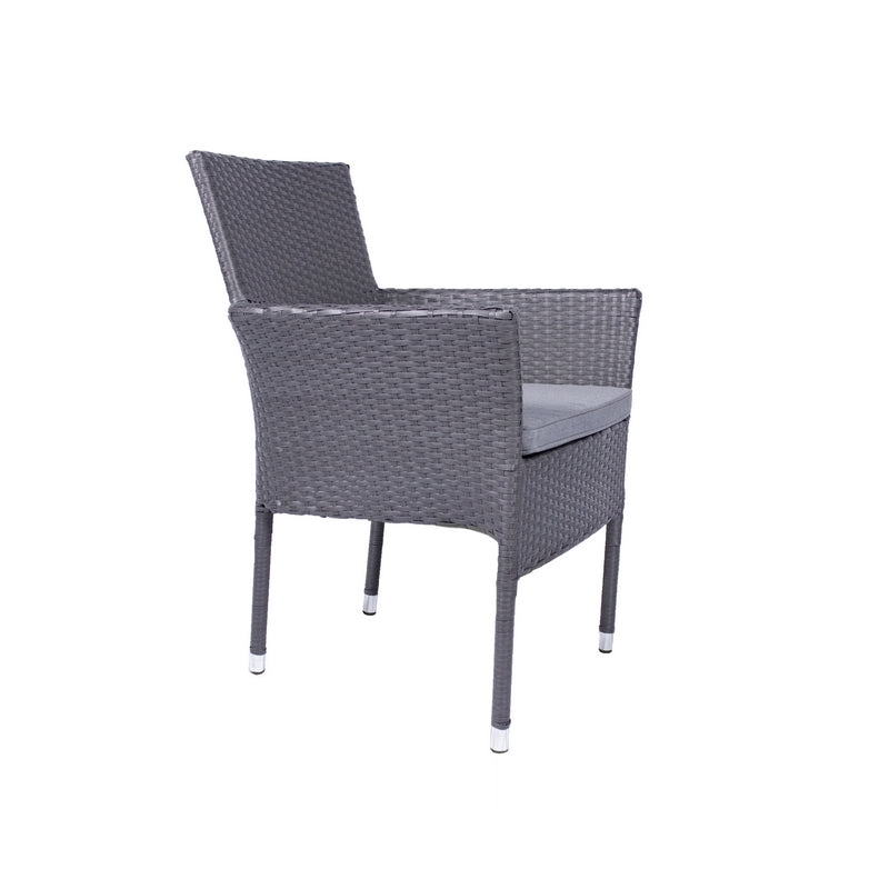 Malaga Rattan Garden Patio Dining Set by Royalcraft - 6 Seats Grey Cushions