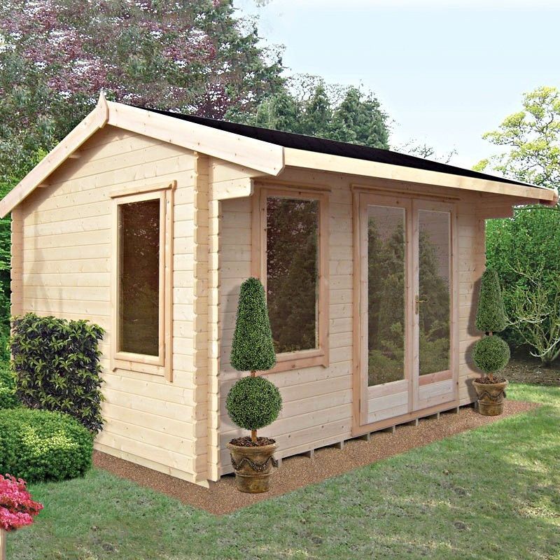 Shire Marlborough 10' x 8' Reverse Apex Log Cabin - Classic 28mm Cladding Tongue & Groove