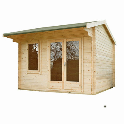 Shire Marlborough 7' 10" x 9' 9" Reverse Apex Log Cabin - Premium 70mm Cladding Tongue & Groove