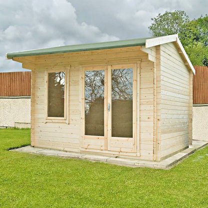 Shire Marlborough 10' x 8' Reverse Apex Log Cabin - Classic 28mm Cladding Tongue & Groove