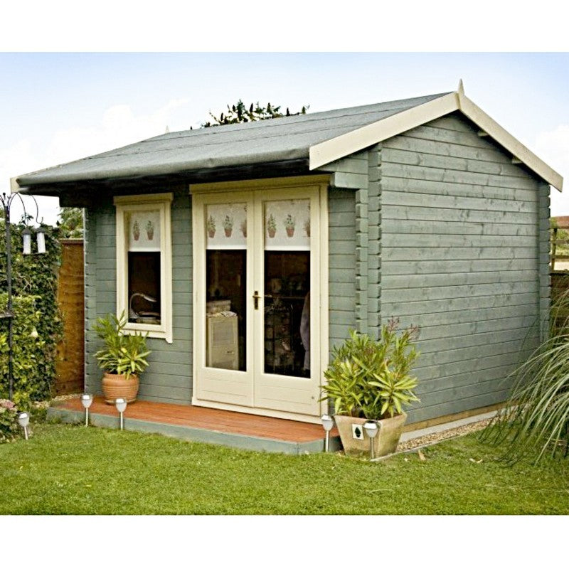 Shire Marlborough 10' x 8' Reverse Apex Log Cabin - Classic 28mm Cladding Tongue & Groove