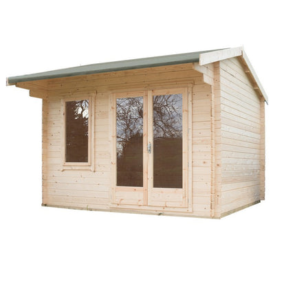 Shire Marlborough 7' 10" x 11' 9" Reverse Apex Log Cabin - Premium 44mm Cladding Tongue & Groove