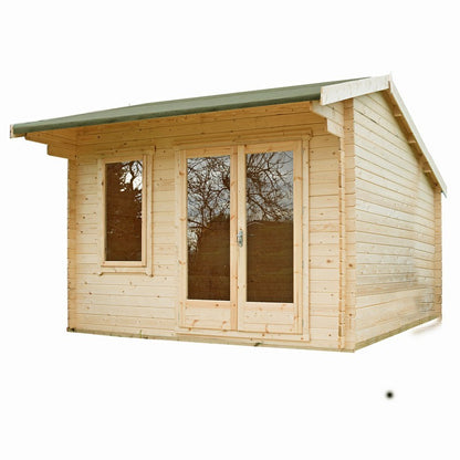 Shire Marlborough 10' x 10' Reverse Apex Log Cabin - Classic 28mm Cladding Tongue & Groove