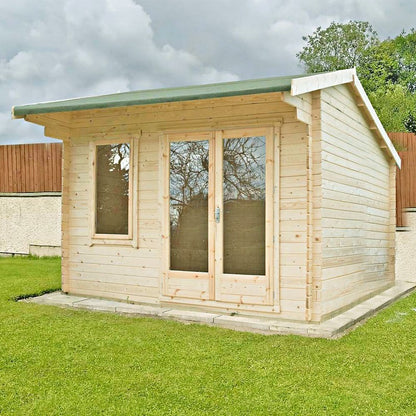 Shire Marlborough 10' x 10' Reverse Apex Log Cabin - Classic 28mm Cladding Tongue & Groove