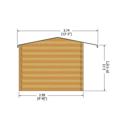 Shire Marlborough 9' 9" x 11' 9" Reverse Apex Log Cabin - Premium 70mm Cladding Tongue & Groove