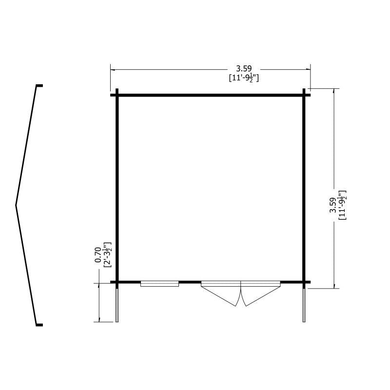 Shire Marlborough 12' x 12' Reverse Apex Log Cabin - Premium 28mm Cladding Tongue & Groove