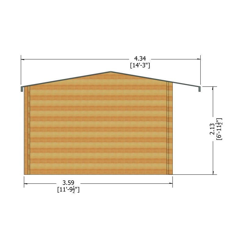 Shire Marlborough 11' 9" x 11' 9" Reverse Apex Log Cabin - Premium 34mm Cladding Tongue & Groove