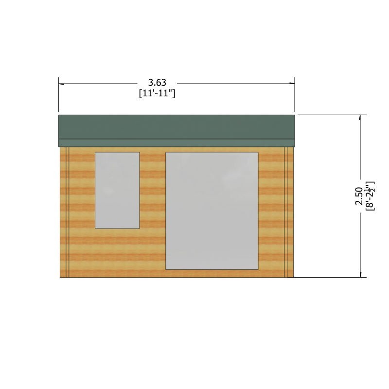 Shire Marlborough 11' 9" x 11' 9" Reverse Apex Log Cabin - Premium 70mm Cladding Tongue & Groove