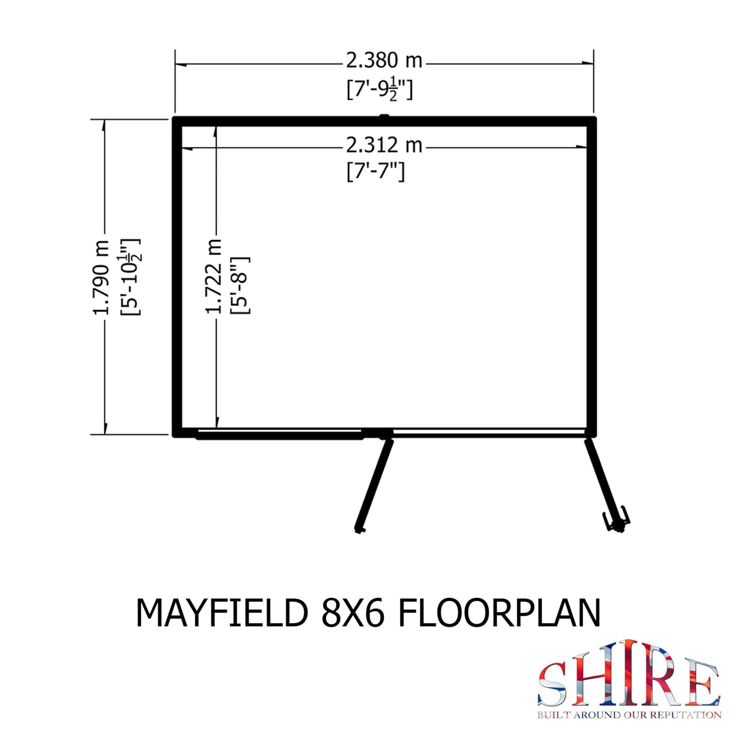 Shire Mayfield 5' 10" x 7' 9" Reverse Apex Summerhouse - Premium Dip Treated Shiplap