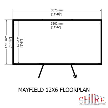 Shire Mayfield 5' 10" x 11' 8" Reverse Apex Summerhouse - Premium Dip Treated Shiplap