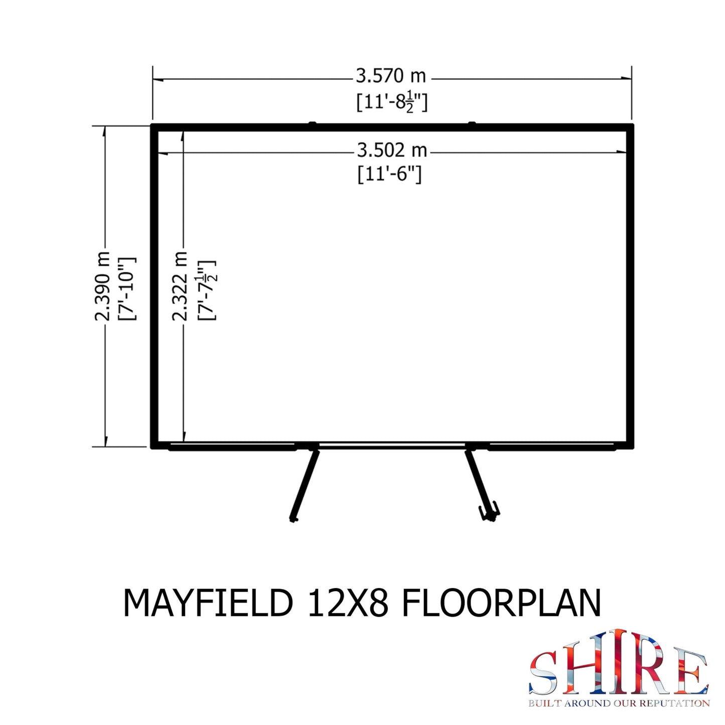 Shire Mayfield 7' 10" x 11' 8" Reverse Apex Summerhouse - Premium Dip Treated Shiplap