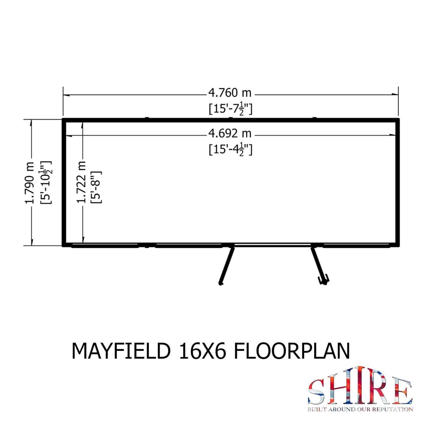 Shire Mayfield 5' 10" x 15' 7" Reverse Apex Summerhouse - Premium Dip Treated Shiplap