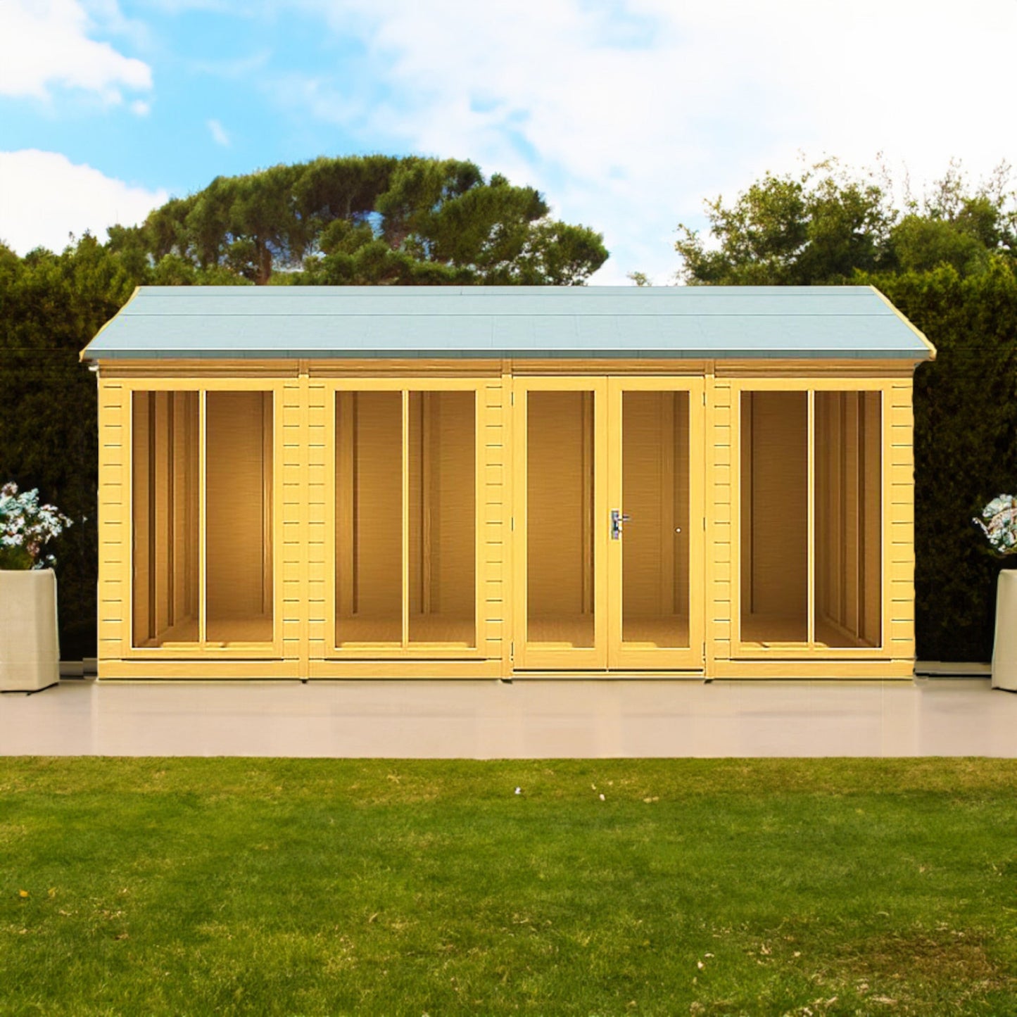 Shire Mayfield 7' 10" x 15' 7" Reverse Apex Summerhouse - Premium Dip Treated Shiplap