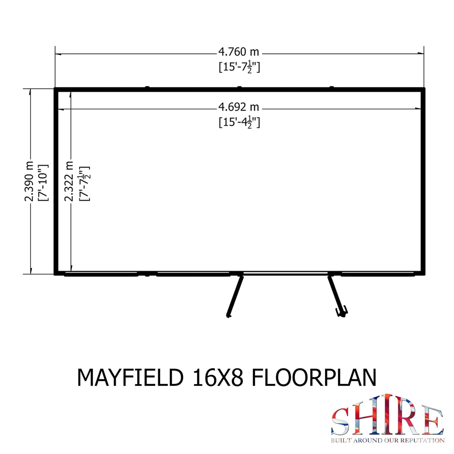 Shire Mayfield 7' 10" x 15' 7" Reverse Apex Summerhouse - Premium Dip Treated Shiplap