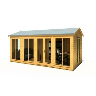 Shire Mayfield 7' 10" x 15' 7" Reverse Apex Summerhouse - Premium Dip Treated Shiplap