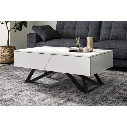 Weston Coffee Table White 1 Drawer