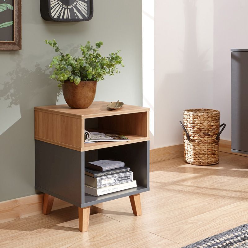 Modena Side Table Grey 2 Shelves