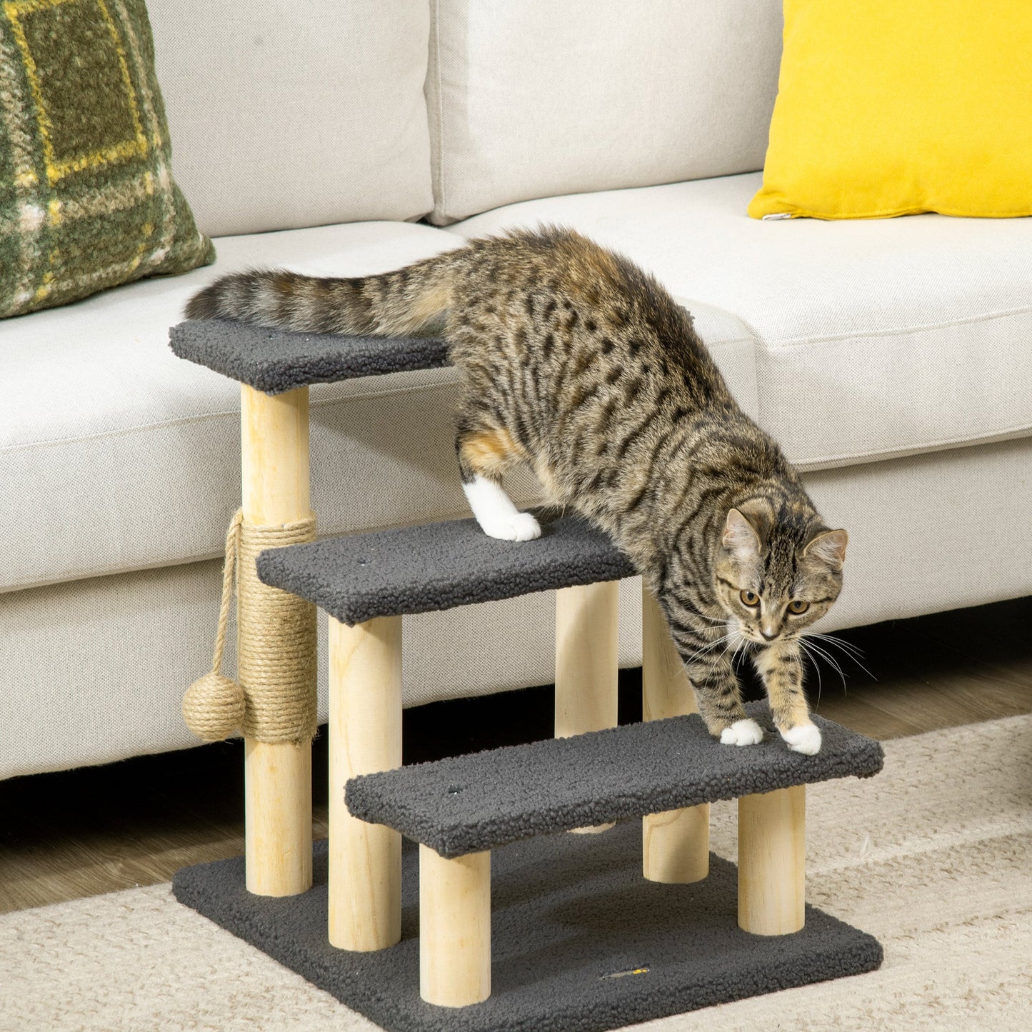 PawHut 48cm Three-Step Cat Tree