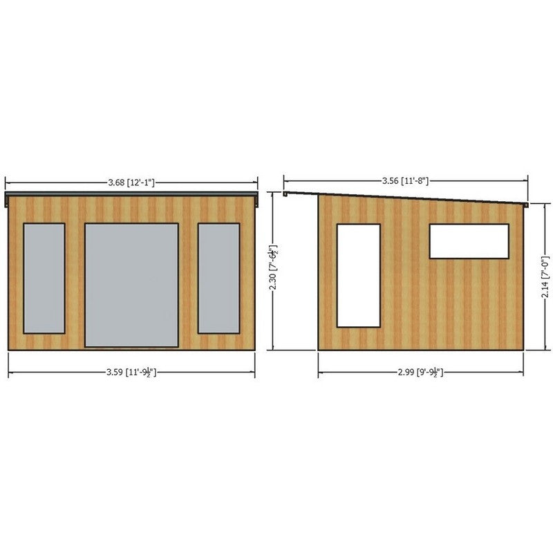 Shire Miami 12' x 11' 8" Pent Summerhouse - Premium Dip Treated Shiplap