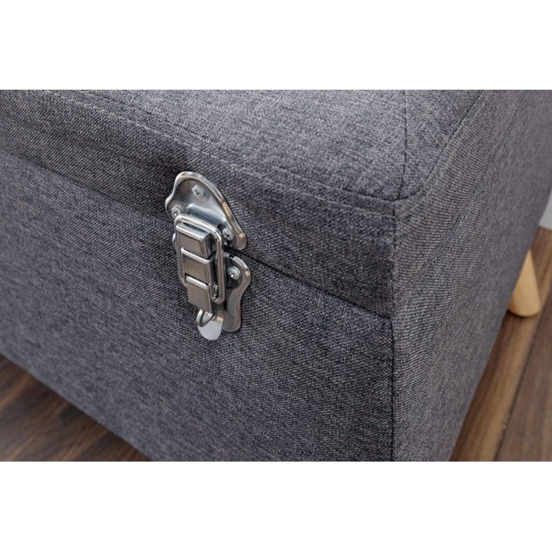 Minstrel Ottoman Fabric Dark Grey 1 Door