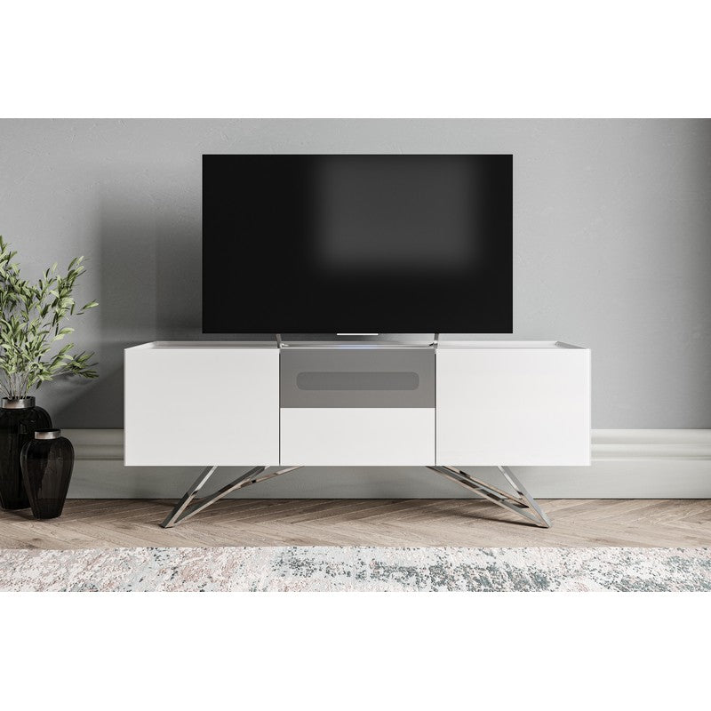 Weston TV Unit White 2 Shelves 2 Drawers 2 Doors