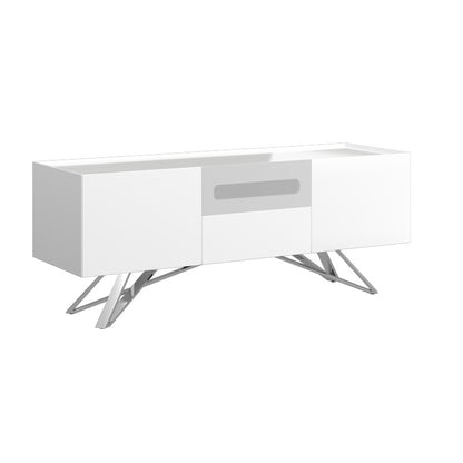 Weston TV Unit White 2 Shelves 2 Drawers 2 Doors