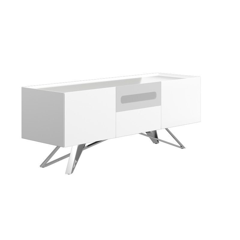 Weston TV Unit White 2 Shelves 2 Drawers 2 Doors