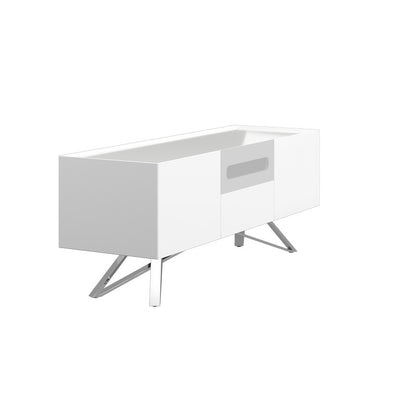 Weston TV Unit White 2 Shelves 2 Drawers 2 Doors