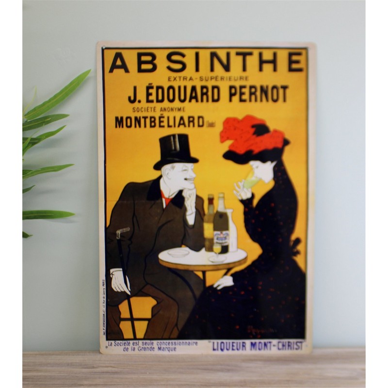 Vintage Absinthe Sign Metal Wall Mounted - 40cm