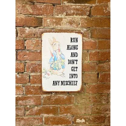 Peter Rabbit Sign Metal Wall Mounted - 41cm