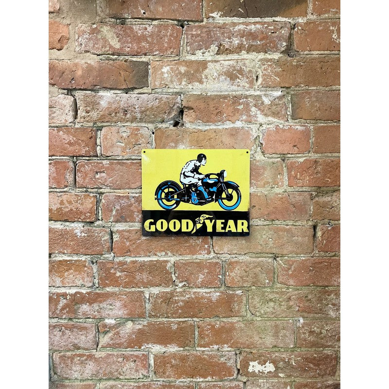 Good Year Motorbike Sign Metal Wall Mounted - 25cm