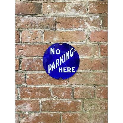 No Parking Sign Metal Blue Wall Mounted - 20cm