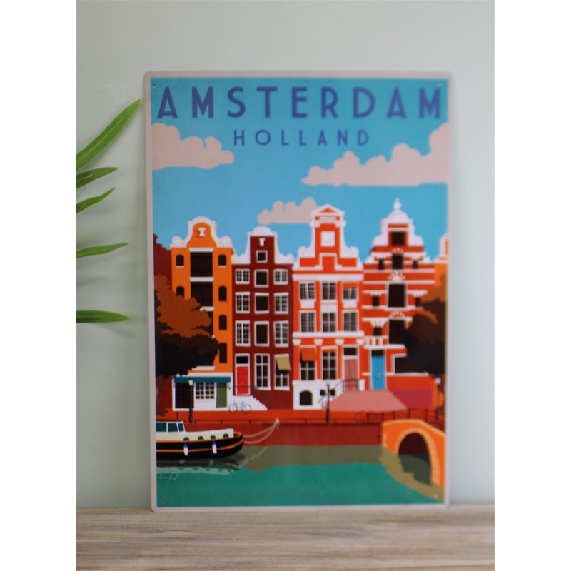 Vintage Amsterdam Sign Metal Wall Mounted - 40cm