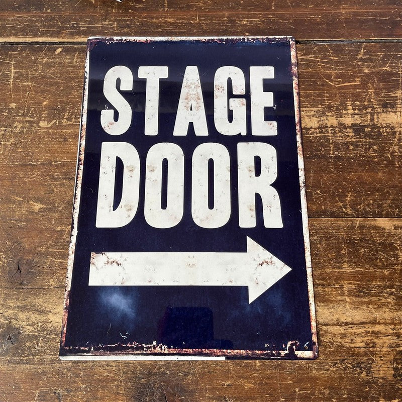 Vintage Stage Door Sign Metal Wall Mounted - 42cm