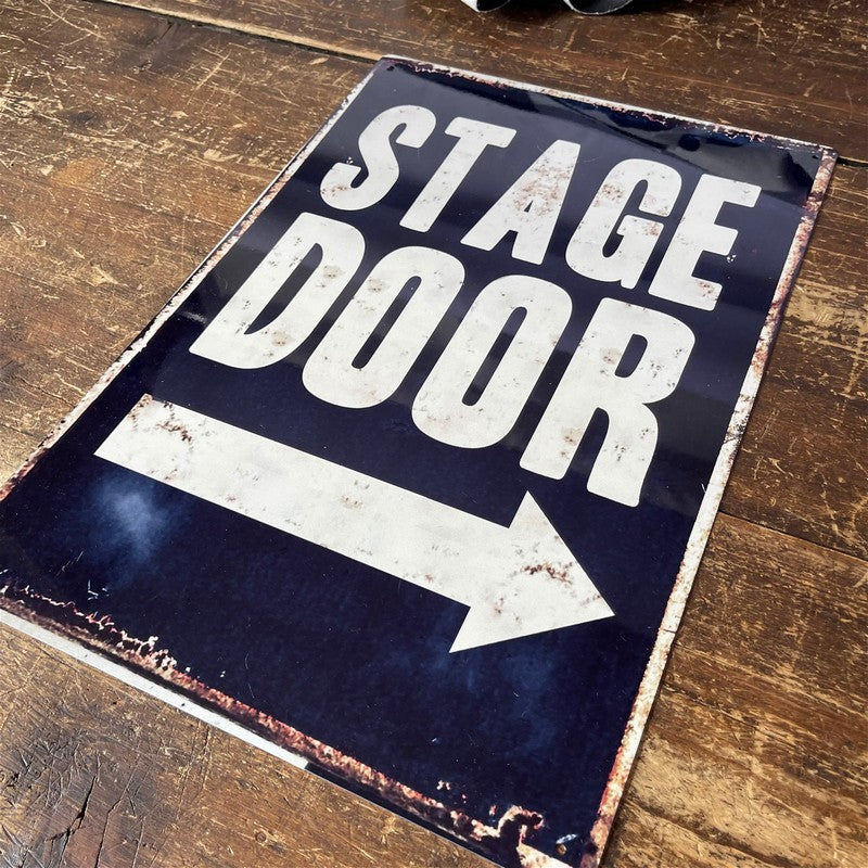 Vintage Stage Door Sign Metal Wall Mounted - 42cm