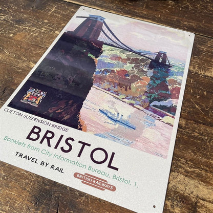 Vintage British Railways Bristol Sign Metal Wall Mounted - 42cm