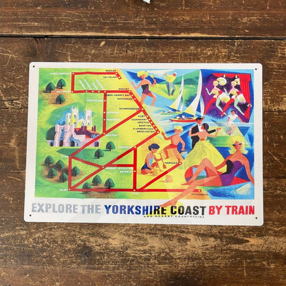 Vintage British Railways Yorkshire Sign Metal Wall Mounted - 42cm