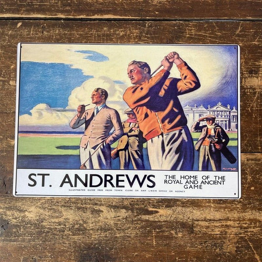 Vintage British Railways St Andrews Sign Metal Wall Mounted - 42cm