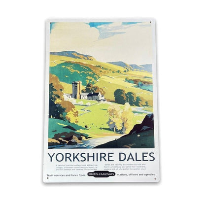 Vintage British Railways Yorkshire Dales Sign Metal Wall Mounted - 42cm